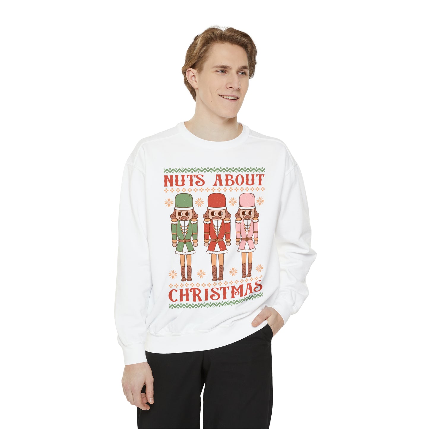 Nuts about Christmas Unisex Garment-Dyed Sweatshirt