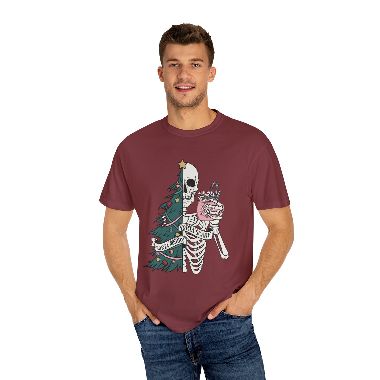 Sorta Merry Sorta Scary Unisex Garment-Dyed T-shirt