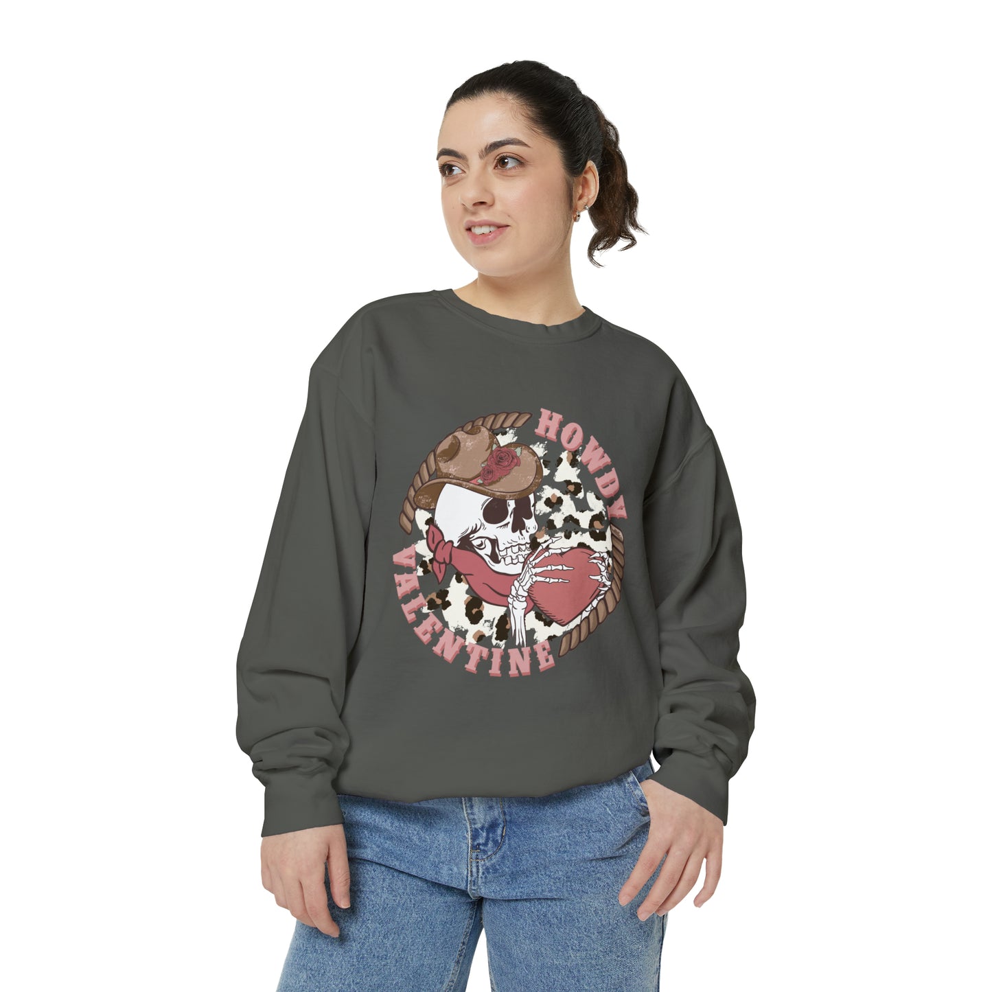 Howdy Valentine Skeleton Unisex Garment-Dyed Sweatshirt