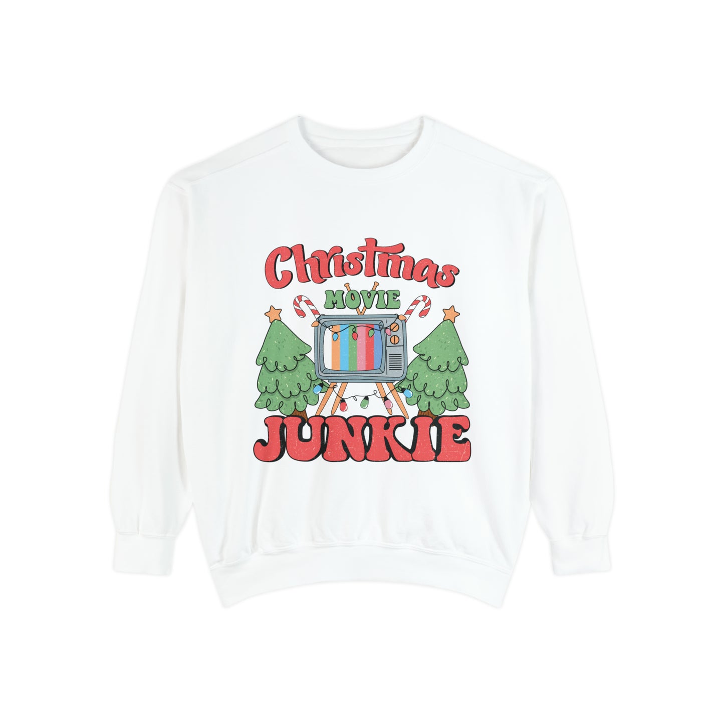 Christmas Movie Junkie Unisex Garment-Dyed Sweatshirt