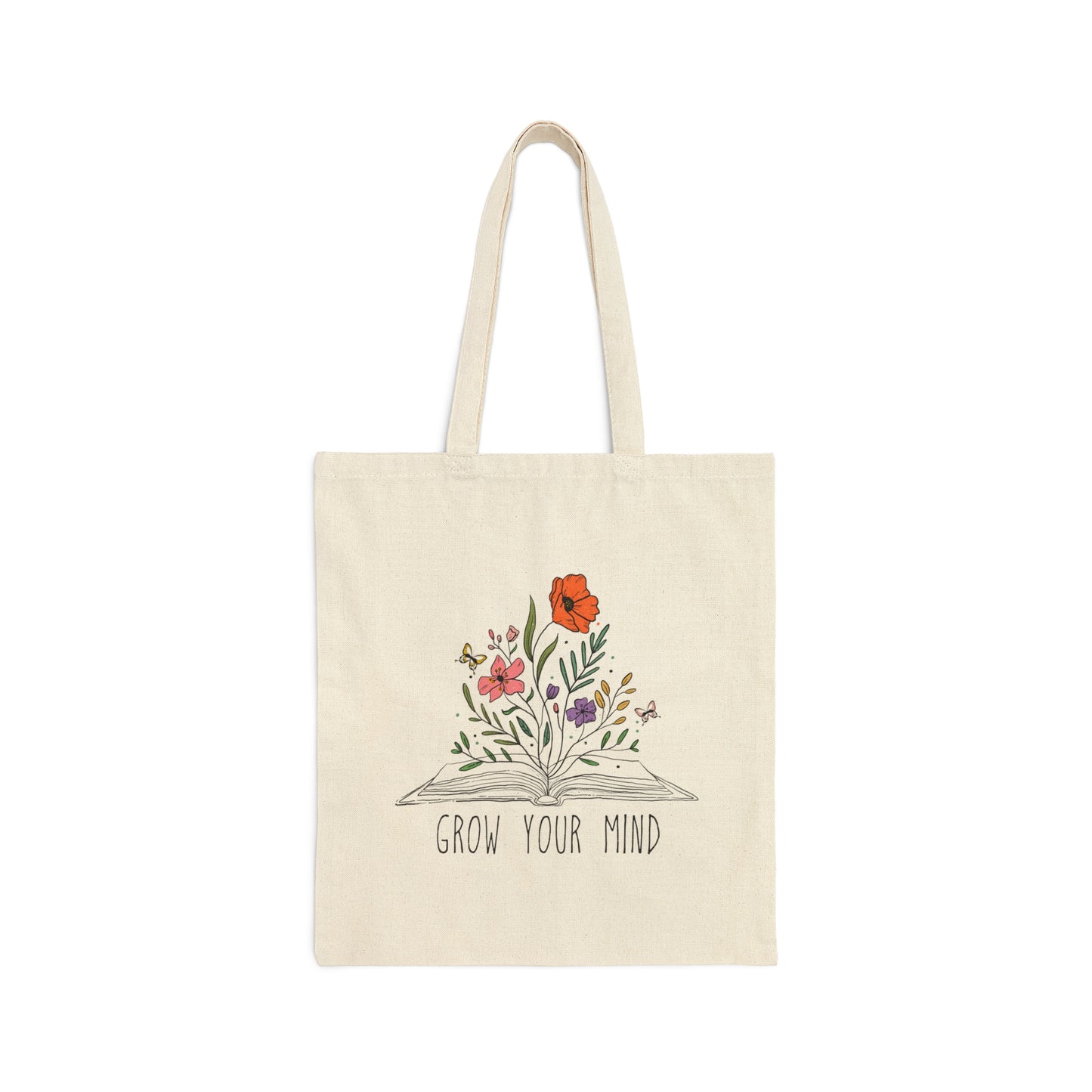 Grow Your Mind Cotton Canvas Tote Bag