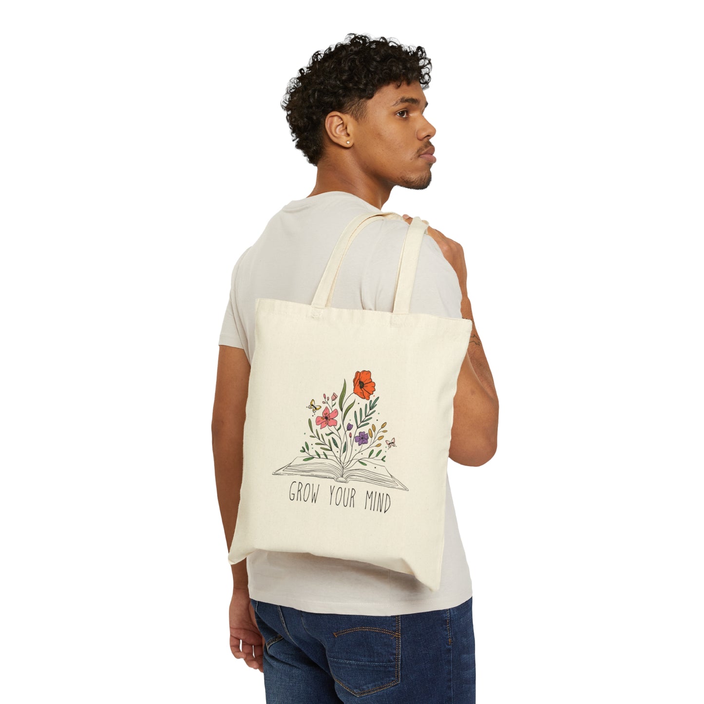 Grow Your Mind Cotton Canvas Tote Bag