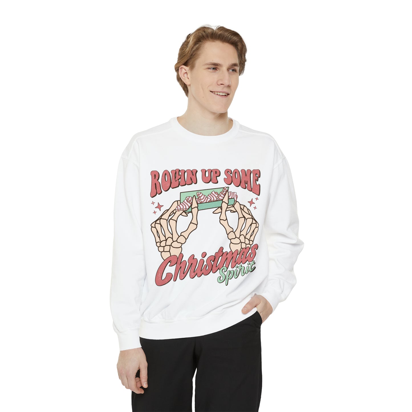 Rollin up some Christmas Spirit Unisex Garment-Dyed Sweatshirt