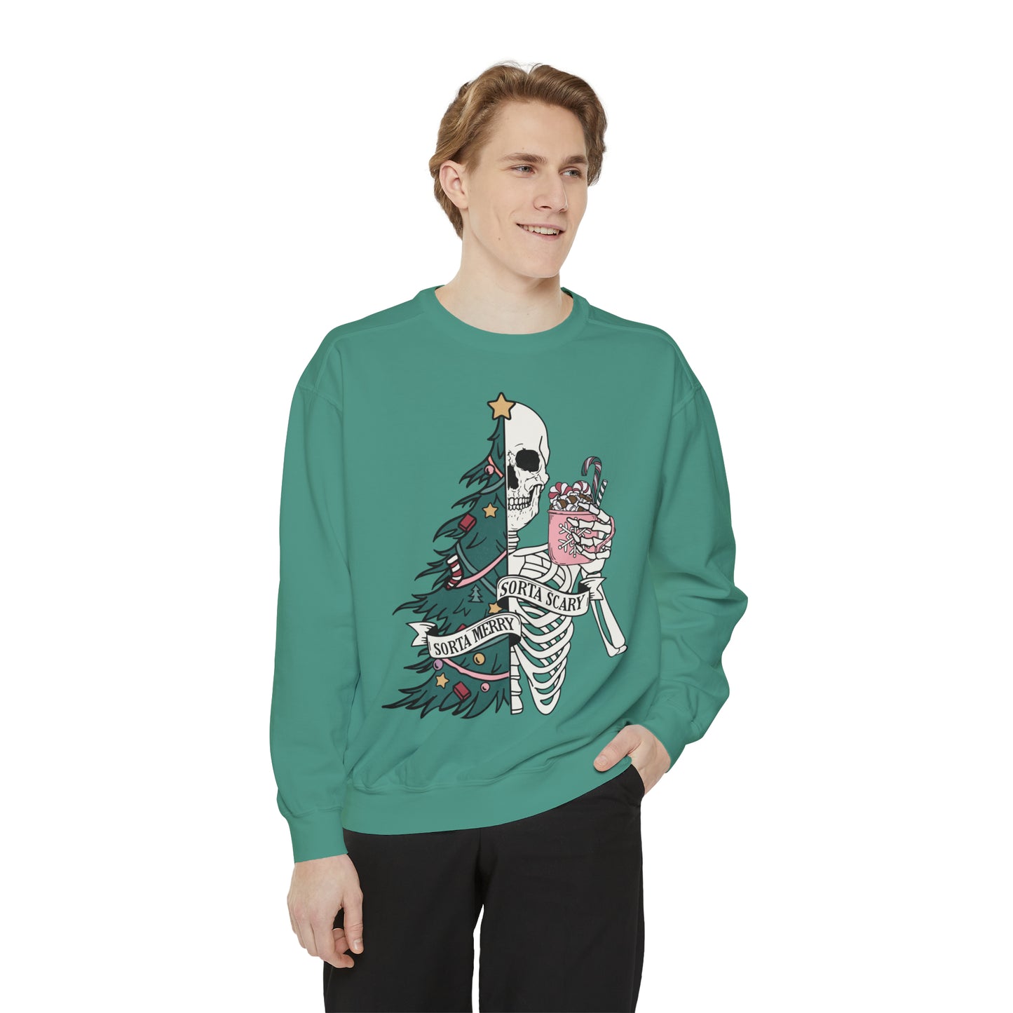 Kinda Merry Kinda Scary Unisex Garment-Dyed Sweatshirt