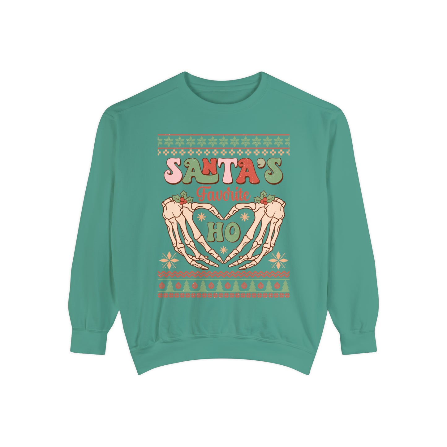 Santa's Favorite Hoe Unisex Garment-Dyed Sweatshirt