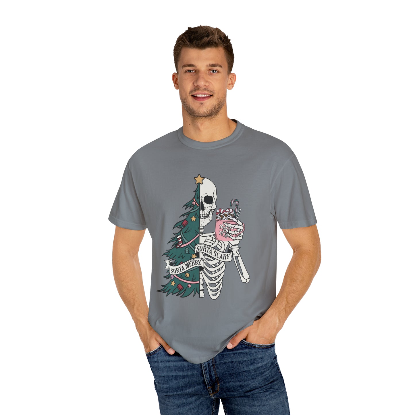 Sorta Merry Sorta Scary Unisex Garment-Dyed T-shirt