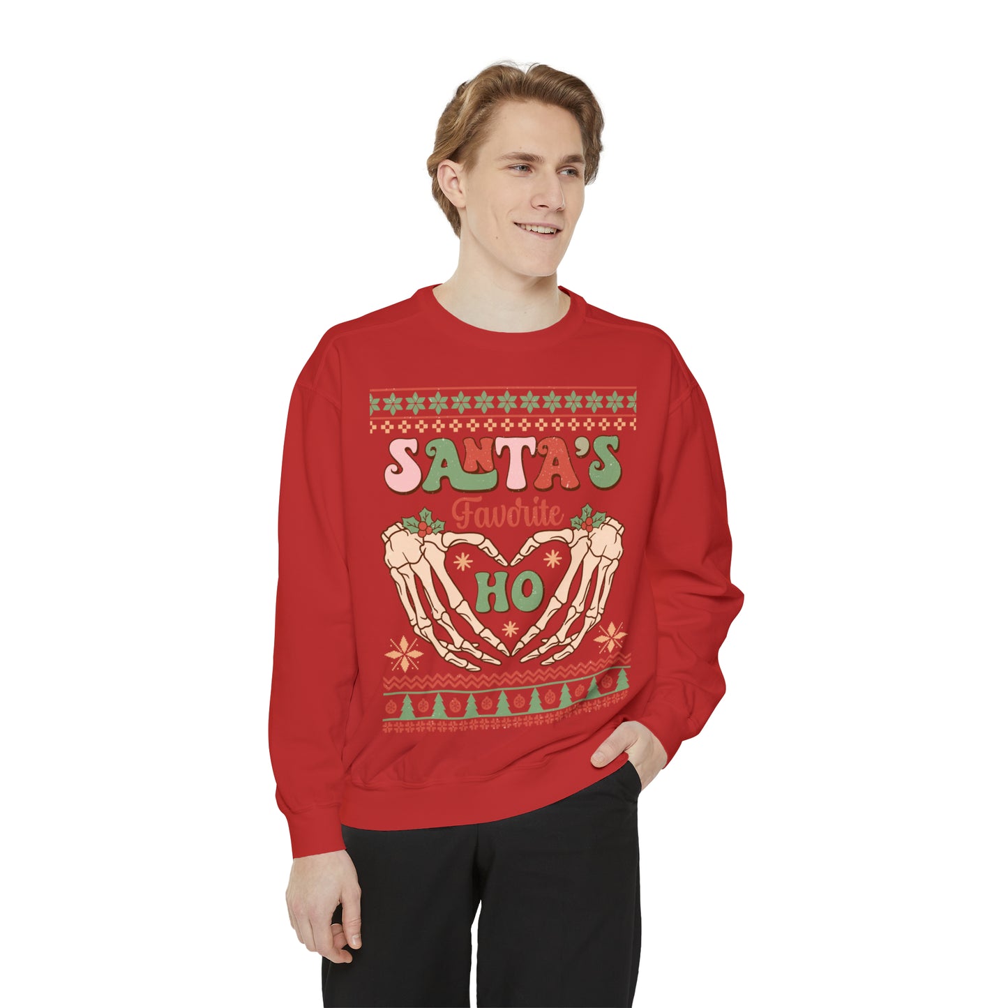 Santa's Favorite Hoe Unisex Garment-Dyed Sweatshirt