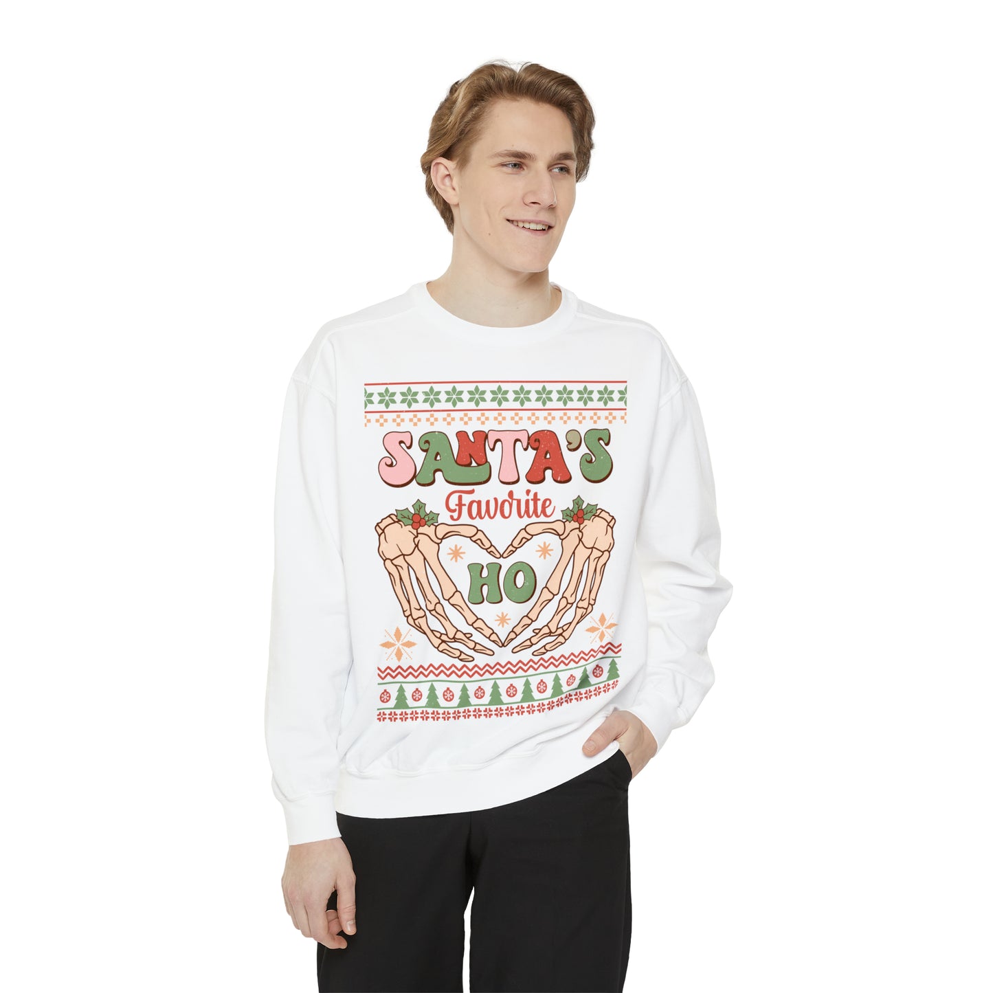 Santa's Favorite Hoe Unisex Garment-Dyed Sweatshirt