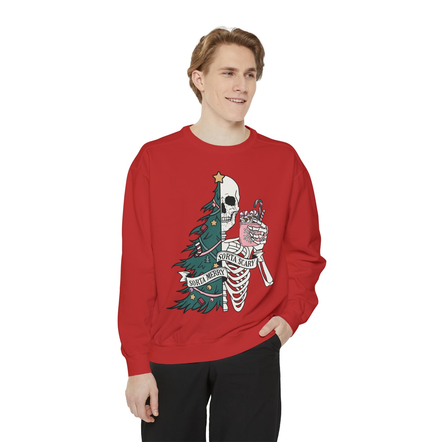 Kinda Merry Kinda Scary Unisex Garment-Dyed Sweatshirt